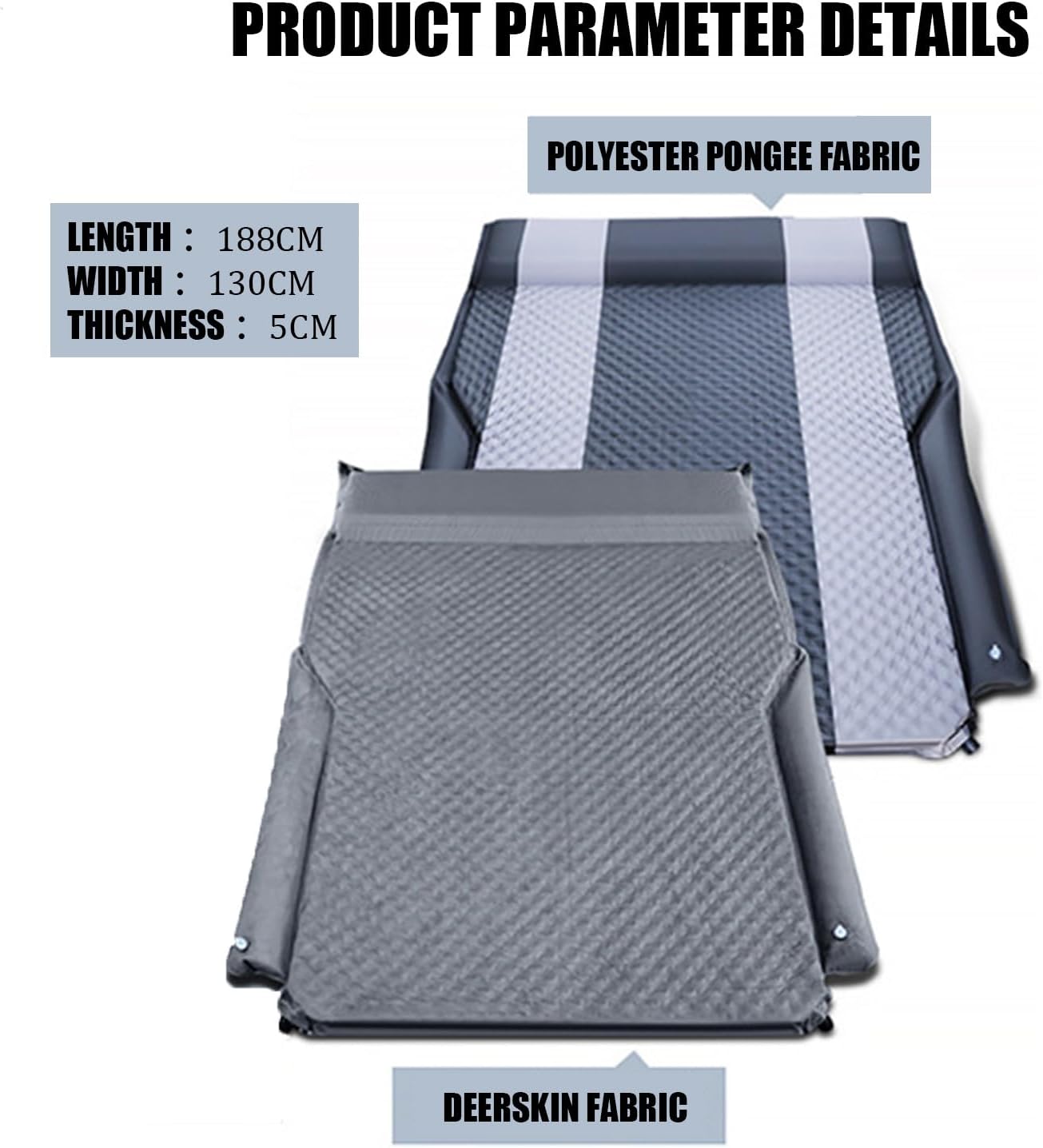 Inflatable Car Air Mattress for Mercedes Benz M-Class ML 350/ML 400/ML 450/ML 500 1997-2015 Air Mattress Camping Bed Car Sleeping Bed Portable Foldable Car Air Bed,Suede Coffee