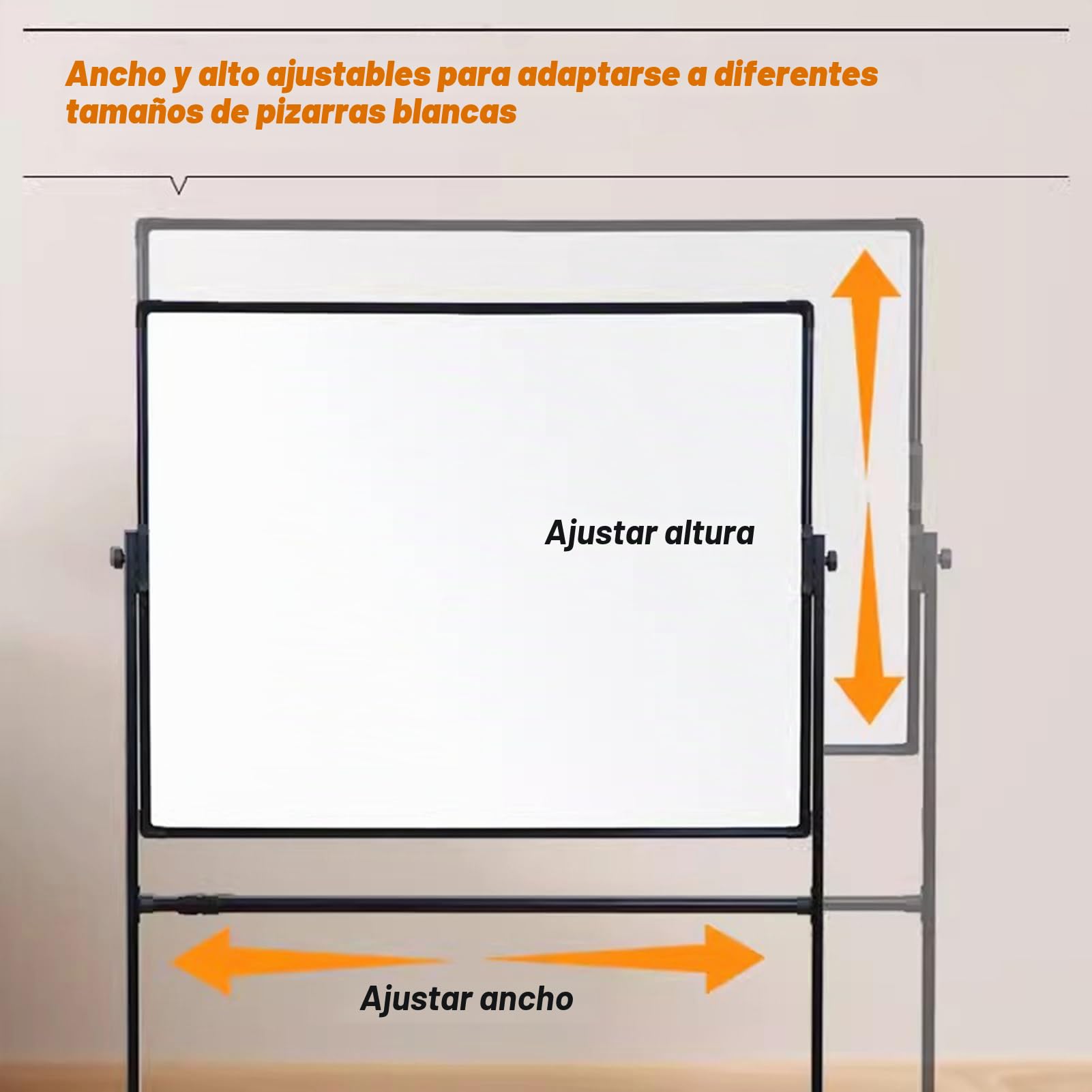 Soporte De Metal Móvil Negro con Ruedas, Soporte Universal Ajustable, para Pizarra, Pizarra, Tablón De Anuncios