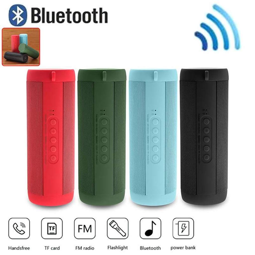 Altoparlante Bluetooth Basso Impermeabile Portatile Esterno LED Wireless Mini Colonna Box Altoparlante Supporto TF Card FM Stereo Hi-Fi Box (Color : Black)