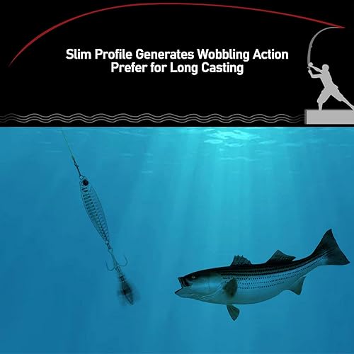 Miniatura 6 de Dr.Fish 5 Pack Metal Jigs Spoon Saltwater Spinner Blade Fishing Spoons Vertical Diamond Jigging Spoon Spinner Lures Jigs for Freshwater Surf Fishing