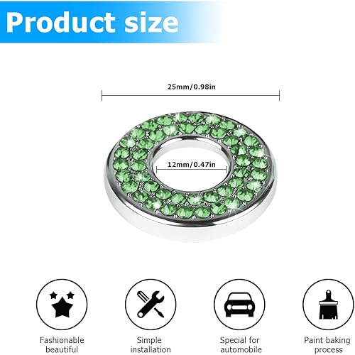 Miniatura 2 de 4 calcomanías brillantes para cerraduras de puerta de automóvil, diamantes de imitación, decoración de pernos de barra de jalar, calcomanías de