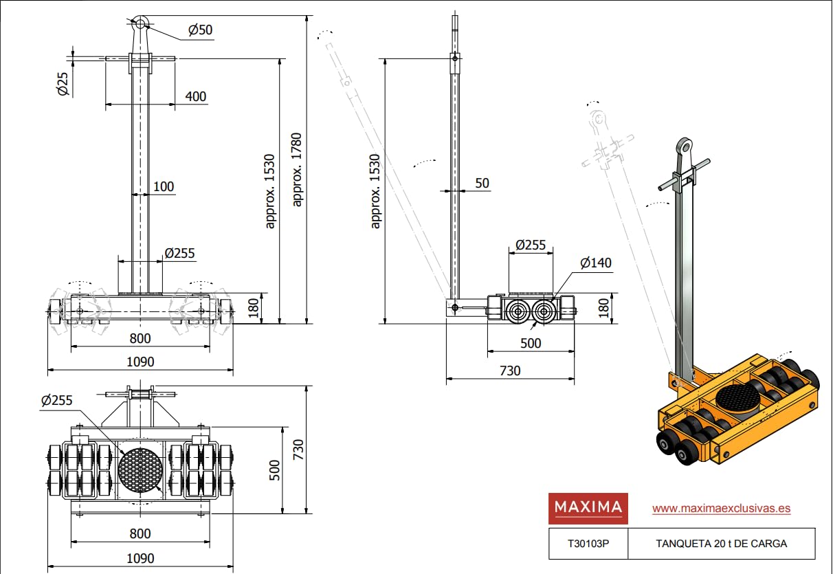 TANQUETA Manual 20 TONELADAS DE Carga T30103