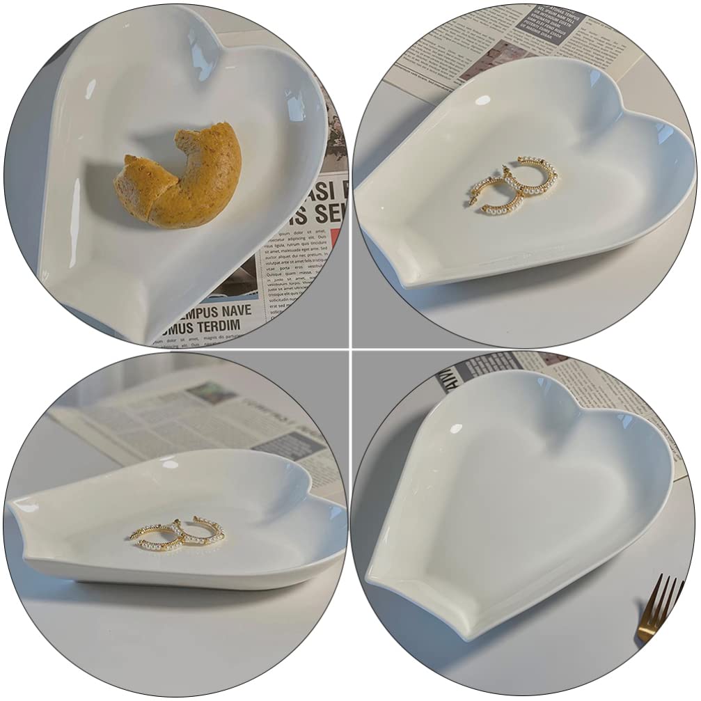 Podzielone talerze obiadowe, talerz kontrolujący dietę, taca deserowa w kształcie serca: obiadowy, przekąska na przyjęcie, porcelana, owoce