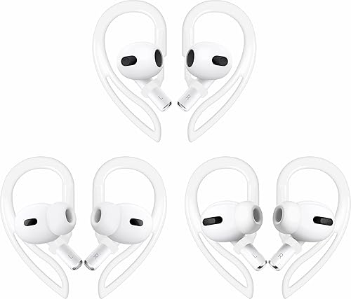 Miniatura 1 de 3 pares de ganchos para las orejas compatibles con AirPods Pro 2nd 1st y 3 2 1, rotación de ángulo de 360 grados, longitud ajustable, ganchos