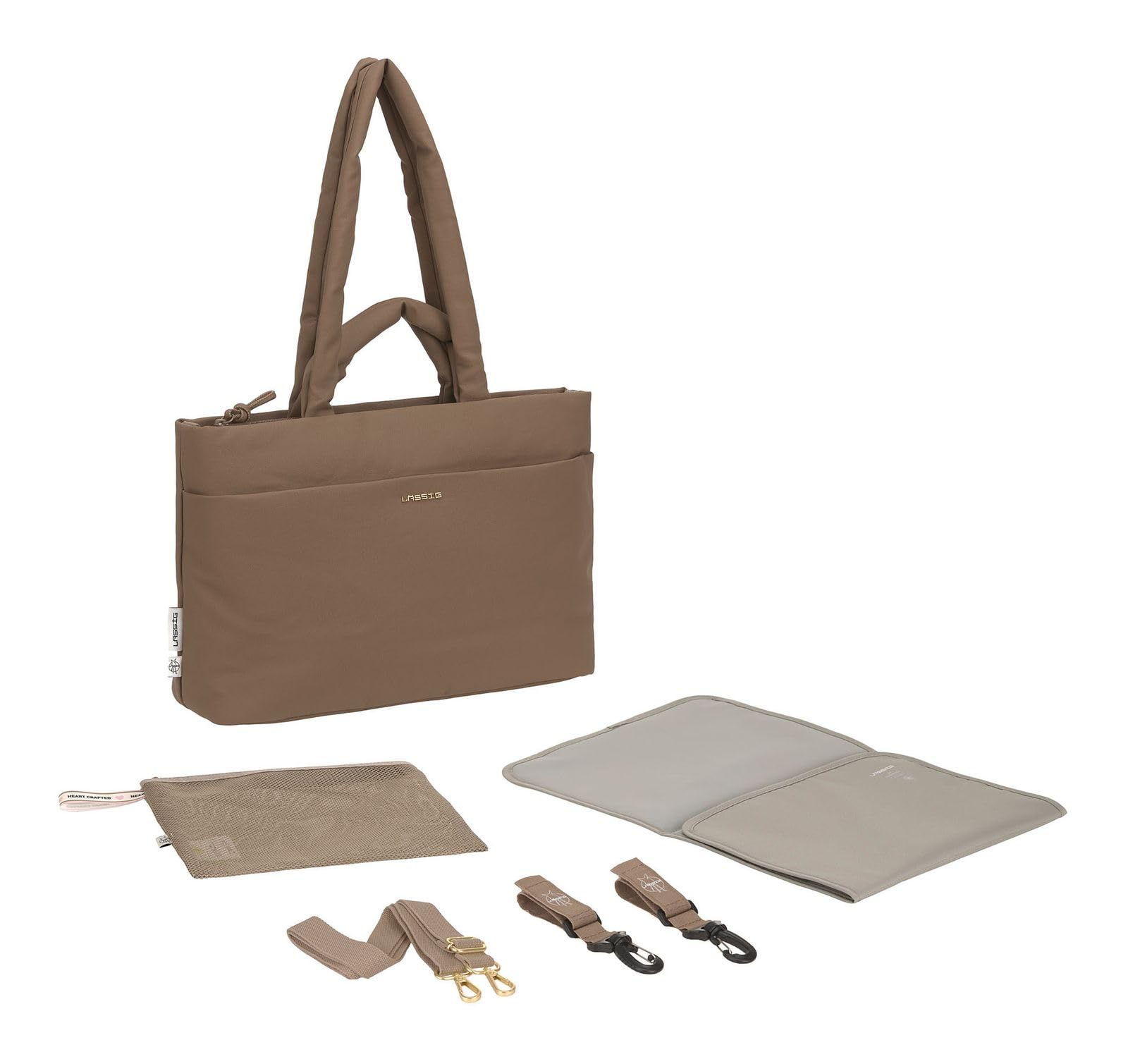 LÄSSIG Liva Shoulder Bag Wickeltasche Schultertasche Hazelnut braun