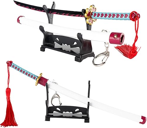 Llavero de espada de anime, mini llavero japonés Katana Samurai, regalo para fanáticos de armas pequeñas