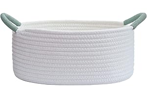 Empty Storage Baskets Gift Baskets Oval Container Organizer Baskets for Shelves, Decorative White Storage Baskets