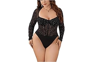 Plus Size Mesh Bodysuit