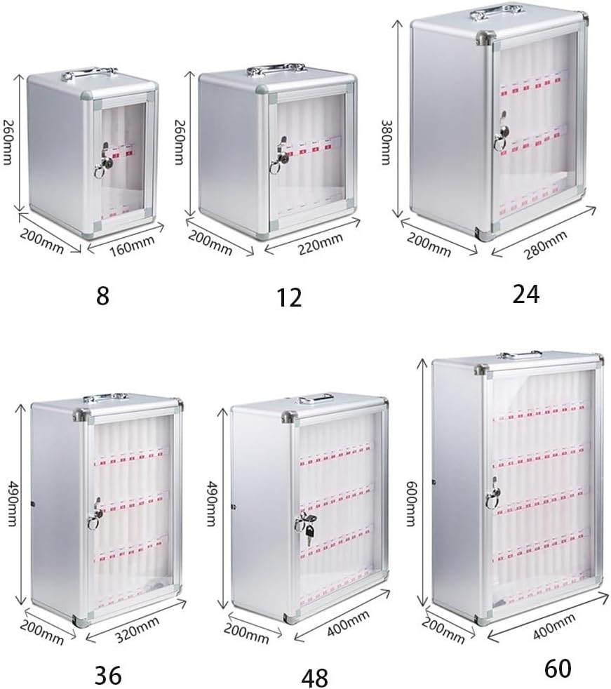 Mobile Phone Cabinet 8/12/24/36/48/60 Slot Mobile Phone Storage Cabinet Aluminum Alloy Student Mobile Phone Storage Box,Silver60 Bit