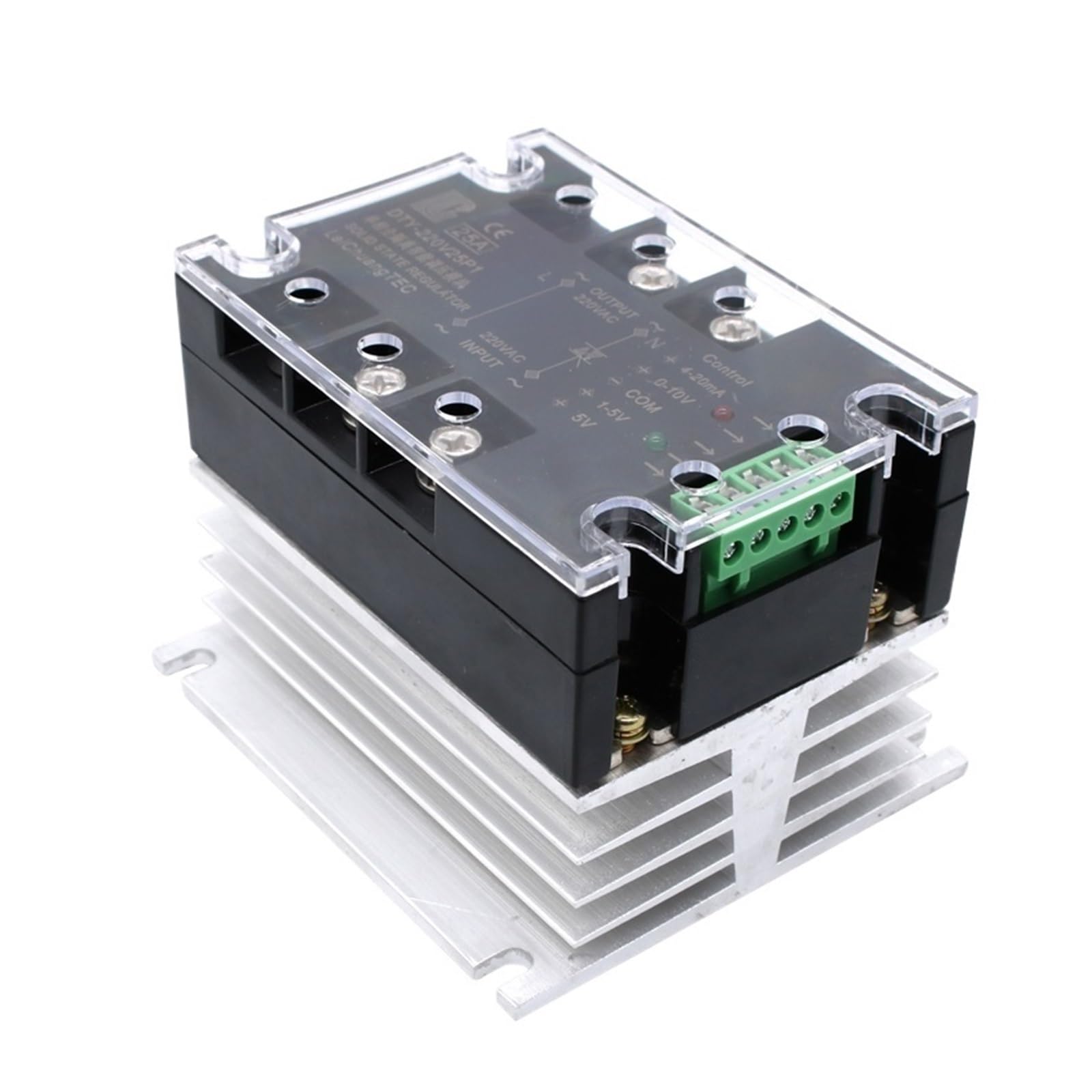 Relè a stato solido Modulo regolatore di tensione CA monofase potenziato 220V 380V 10A 25A 40A Modulo regolatore di potenza con dissipatore di calore(40A,380V)