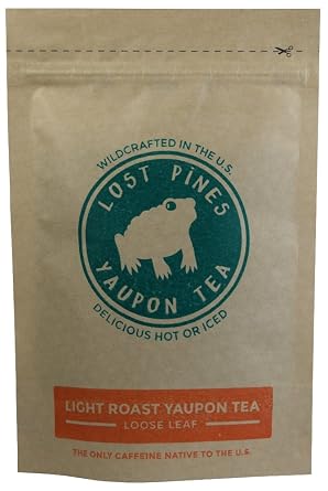 8 oz Light Roast Yaupon Tea loose leaf - Lost Pines Yaupon Tea - Sustainably wild harvested yaupon, the only caffeinated plant native to North America
