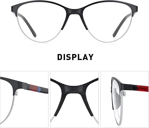 Miniatura 8 de OLIEYE Gafas de lectura de acetato para mujer retro lector de ojos de gato gafas de ordenador con bisagras de resorte patas de acetato