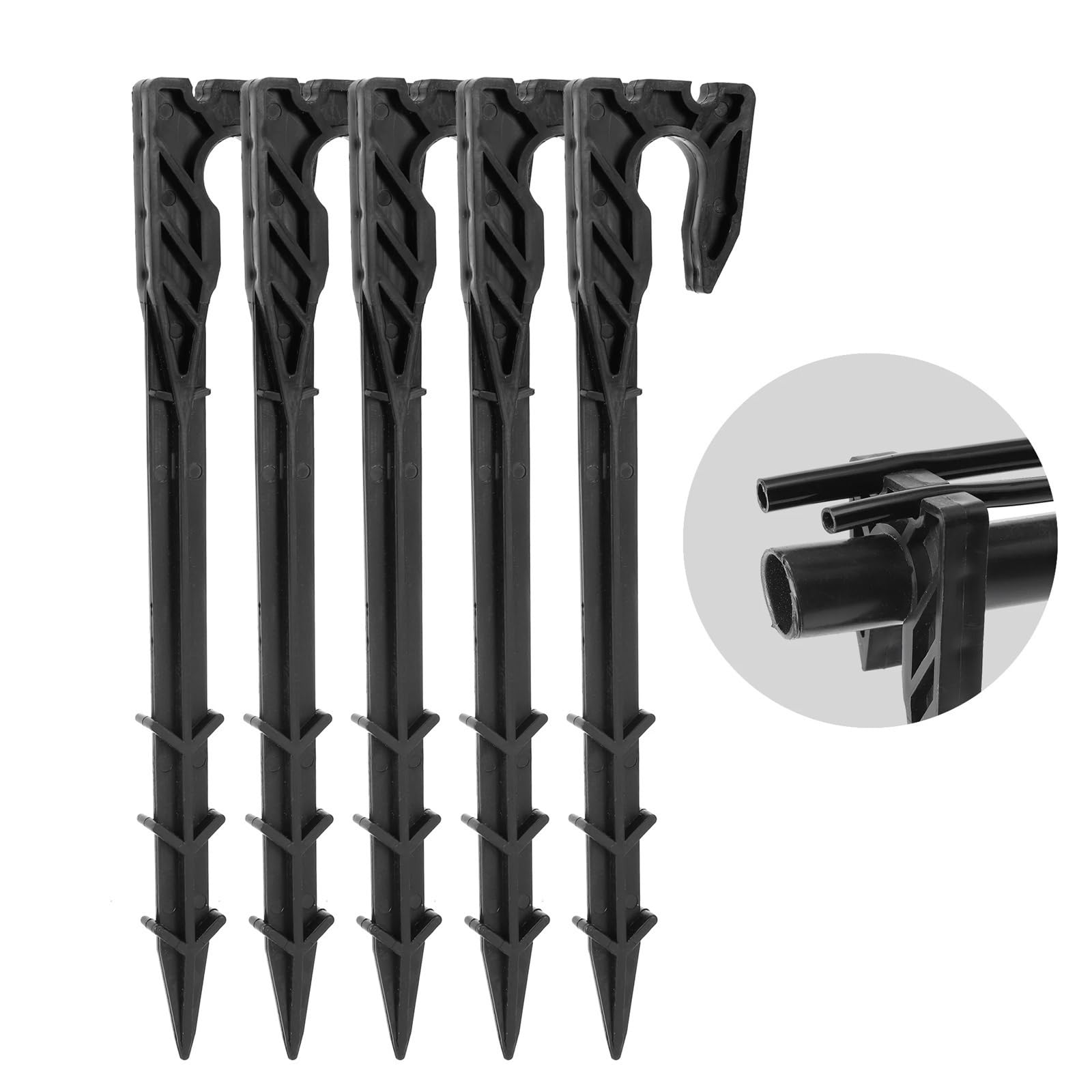 Supporto for tubo flessibile da giardino da 16 mm, supporto for steli fissi da 19 cm, inserimento di connettori for irrigazione a terra da 3/5 mm e 4/7 mm, 1 pezzo