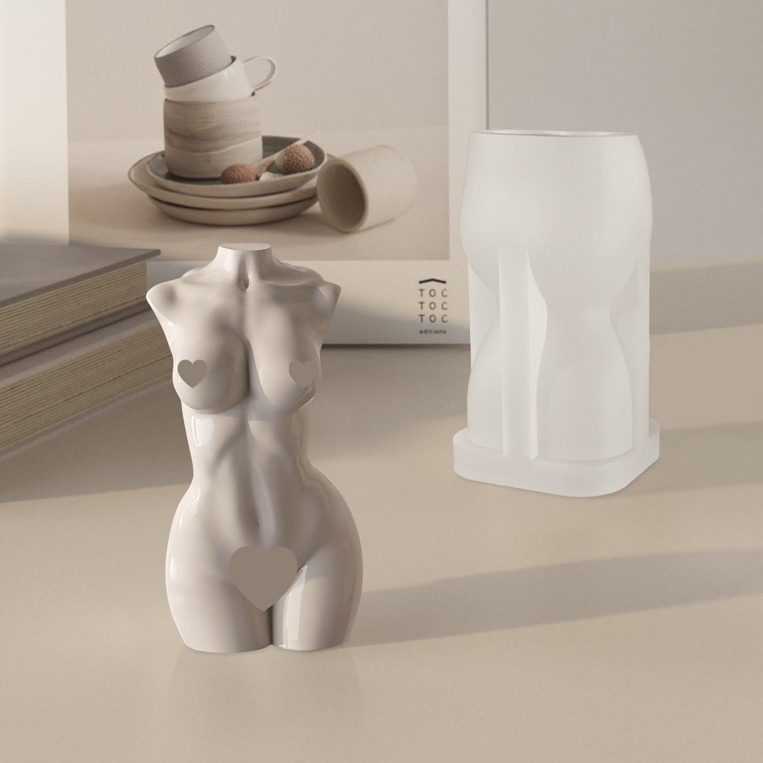 Mushroom Women Body Silicone Mold - 3D Candle & Soap Making Mold For DIY Crafts