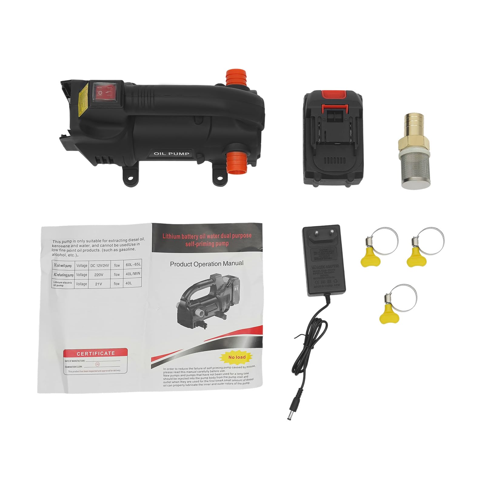 Bomba de aceite eléctrica de 200 W con 5000 rpm y 40 l/min de caudal | Bomba de combustible con protección contra sobrecarga para uso en barcos, camiones, hogares y agricultura