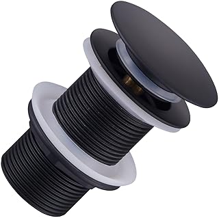 Rhinenet Pop Up Sink Plug without Overflow Click Clack Basin Waste Unslotted Basin Sink Waste Modern Pop Up Click Clack Sprung Plug without Overflow Pop Up Basin Waste for Washbasin Sink Tap Bathroom