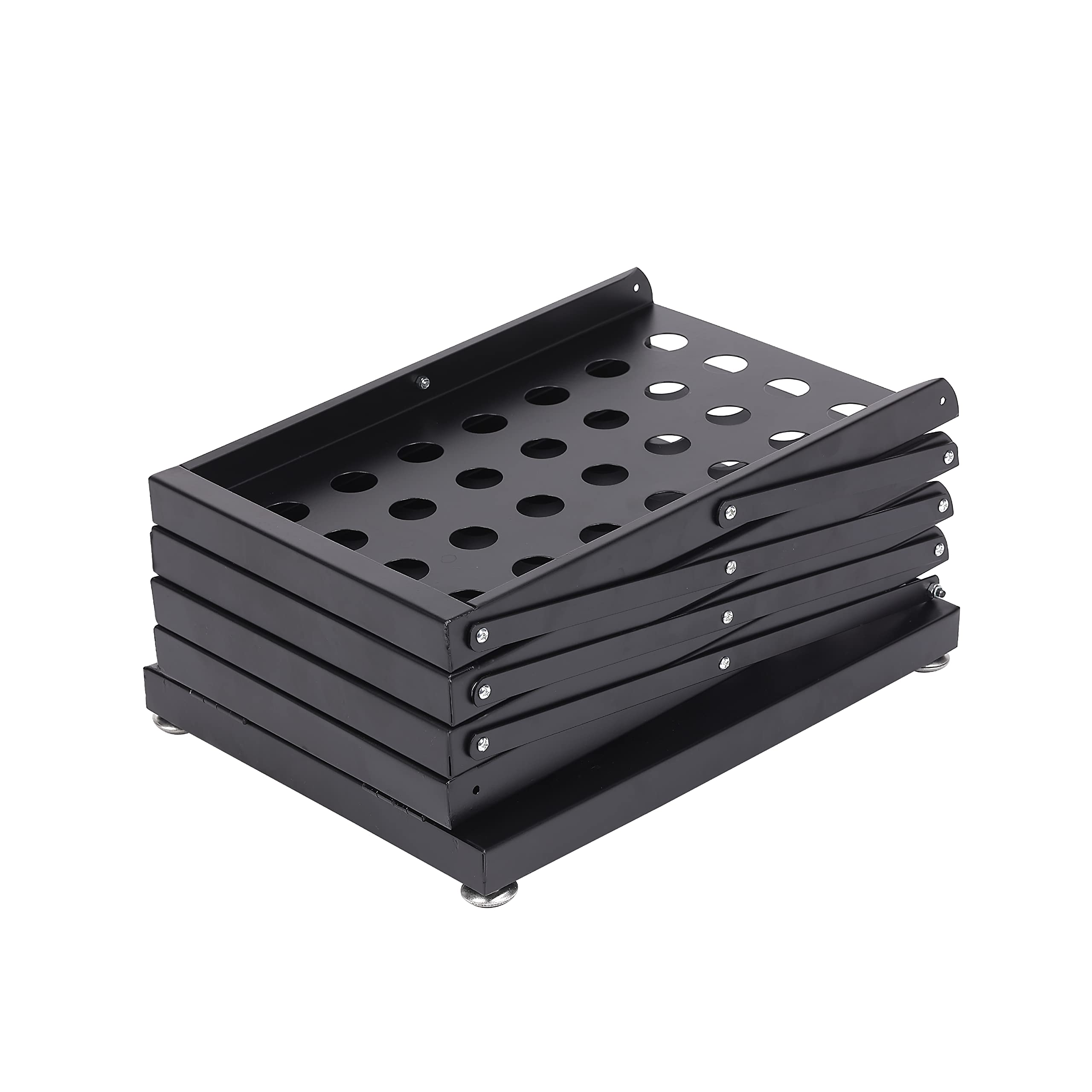 Wertiung Support de magazine de catalogue de littérature avec sac de transport pliable pour bureau, magasin de détail et exposition, 4 poches (noir) (2, Black)