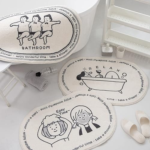 Miniatura 2 de Tapetes de baño ultra suaves y acogedores de dibujos animados, tapete de baño para sala de estar, tapete de baño antideslizante para puerta de