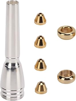 Plplaaoo Trumpet Mouthpiece Set Brass 3C 3B 2C 2B Metal Silver Plated Trumpet Mouthpiece for Professional Players & Beginners Includes 6 Mouthpieces Polished Musical Instrument Accessories
