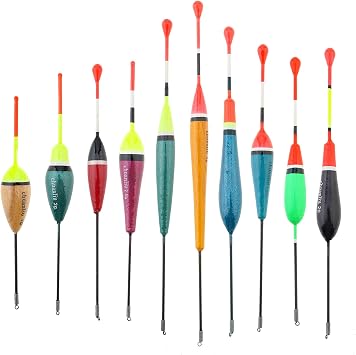 10pcs Fishing Floats Fishing Bobbers, Balsa Wood Bobbers Fishing Floats and Bobbers, Fishing Bobber Slip Bobbers for Trout Bass Catfish Crappie Panfish