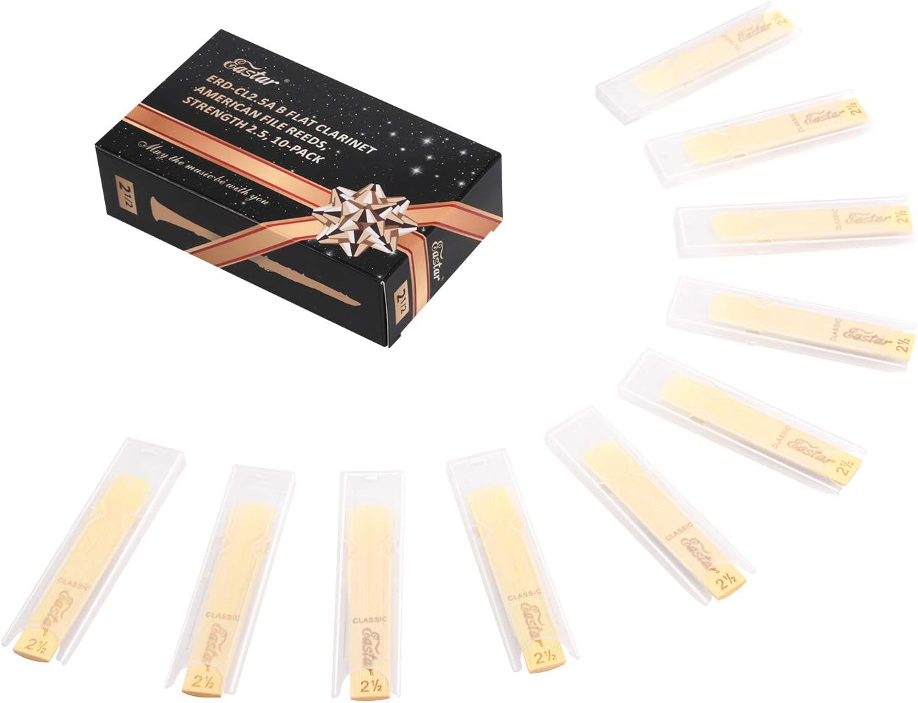 Eastar 10 Pack Bb Clarinet Reeds 2.5 ERD-CL2A