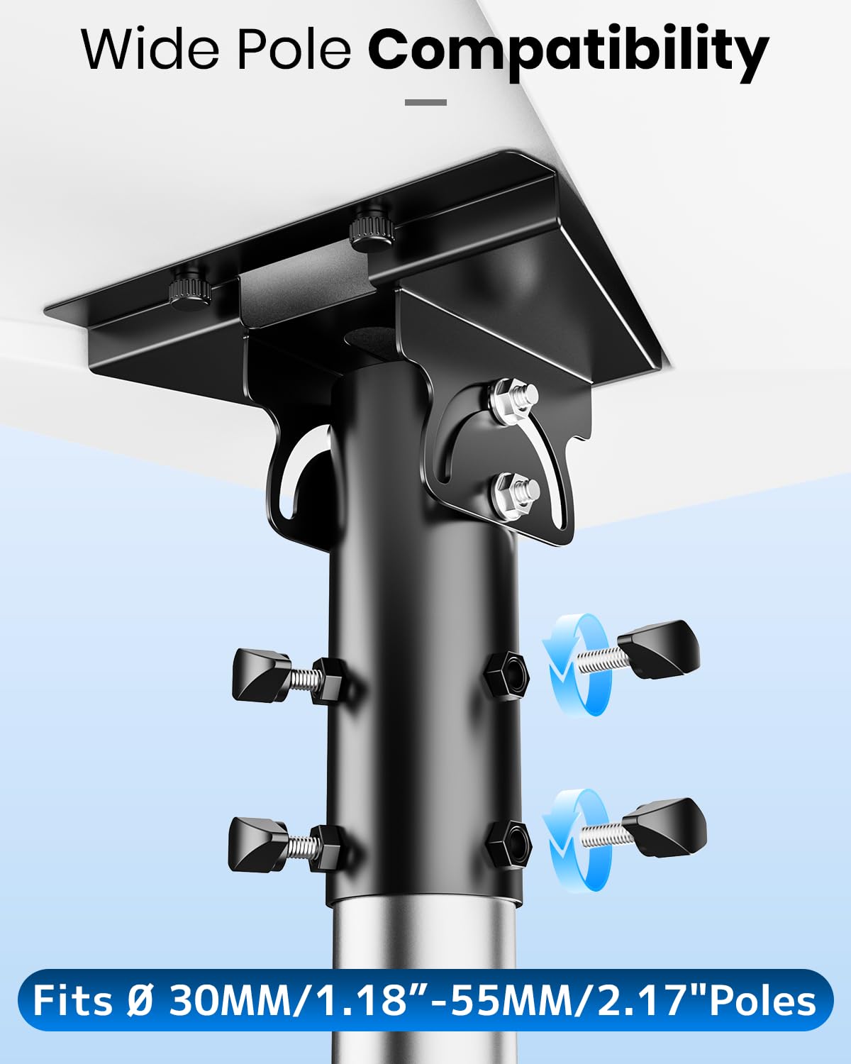 Support Starlink Gen 3, Adaptateur de tuyau Starlink Gen 3, Support de Poteau Starlink, Rotation 360° & Réglages Multi-Angles, Compatible avec Tuyaux de 30-55cm, Adapté à Jardin et Extérieur