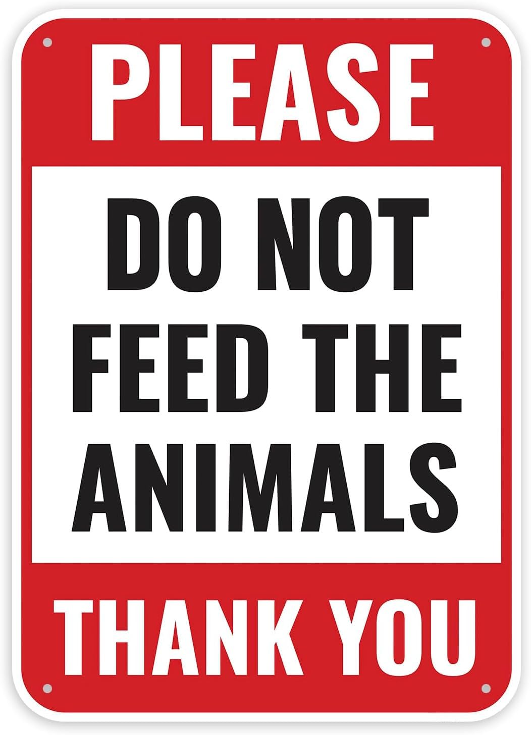 Metal Tin Sign Do Not Feed The Animals Sign, 12 x 8 Inches Poster Plaque