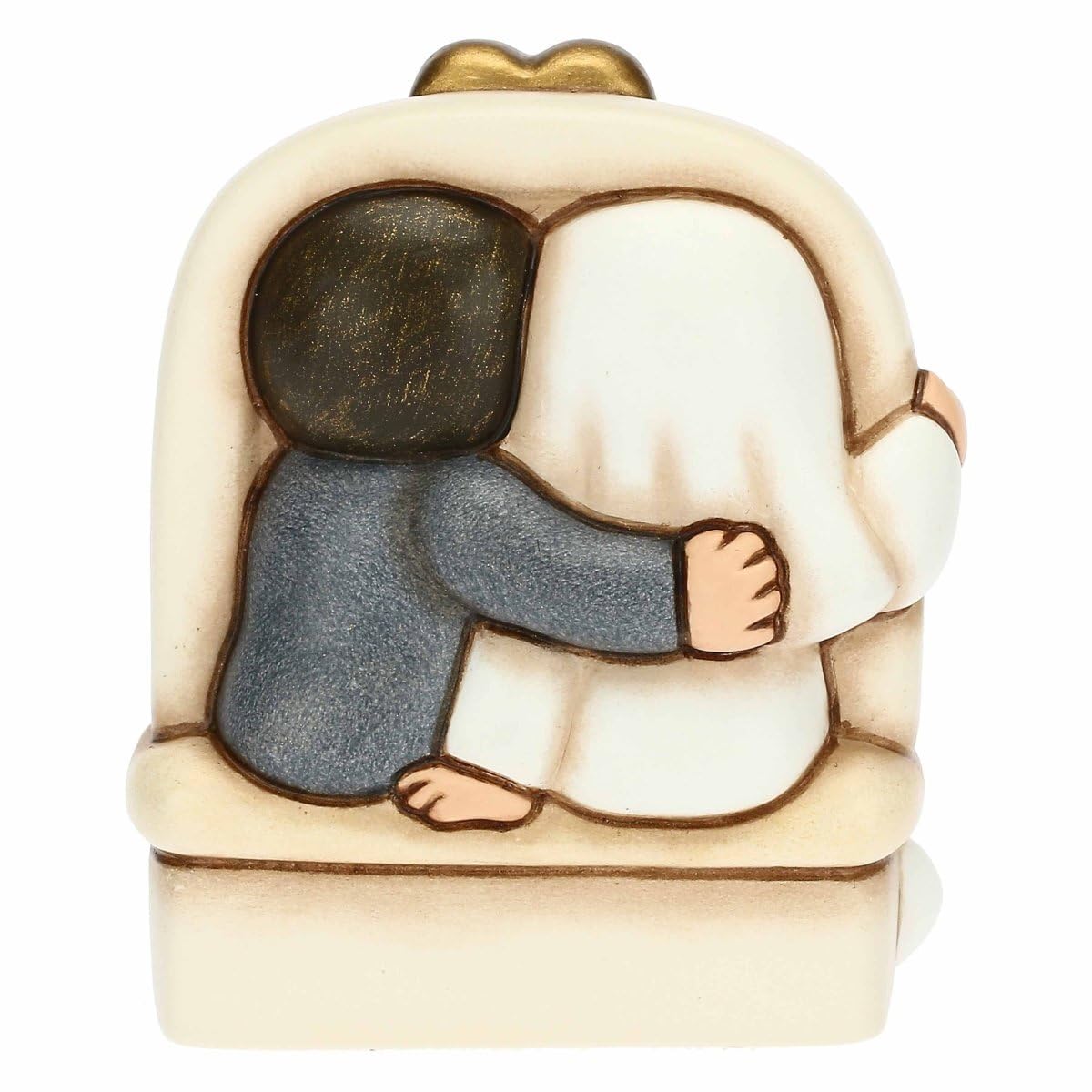 THUN Hochzeits-Gastgeschenk – Kleines Brautpaar Aus Keramik, Handbemalt, 5,8x3,5x7 Cm
