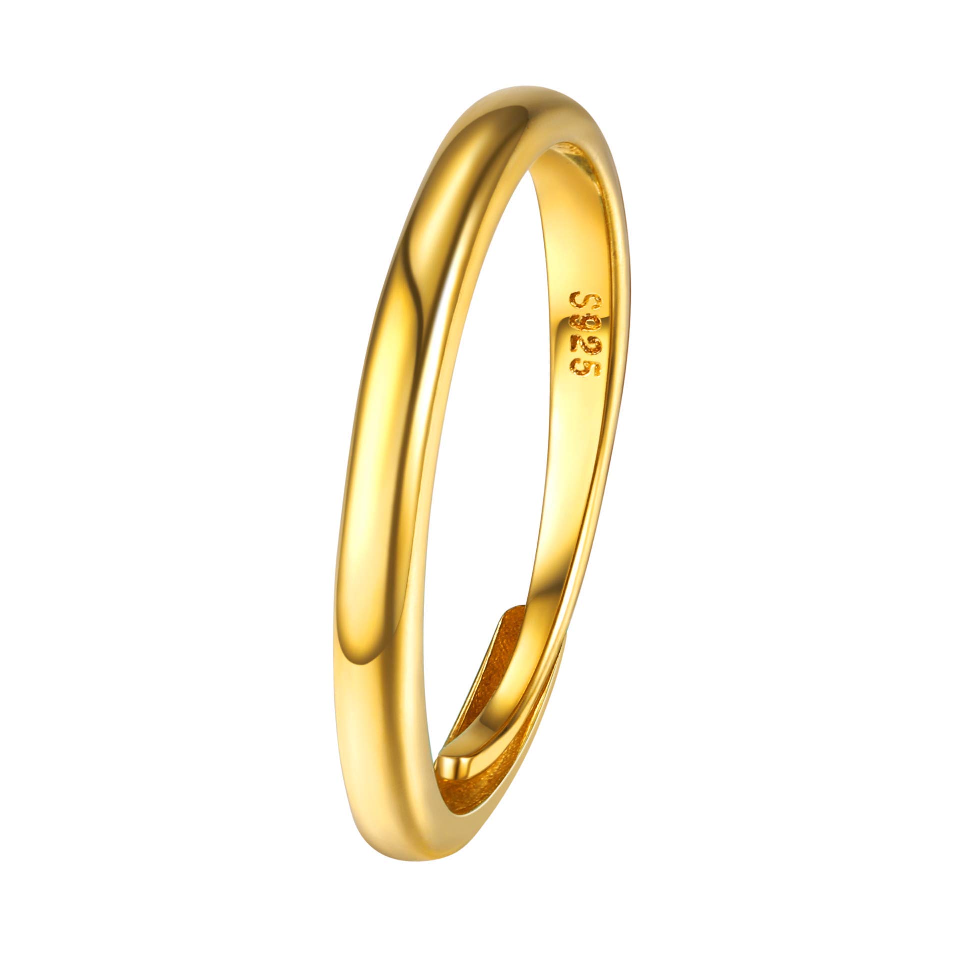 ChicSilver Anillo Mujer Plata de Ley 925 Anillo Ajustable Oro Blanco Anillo Fino Minimalista Joyería Delicada para Pareja