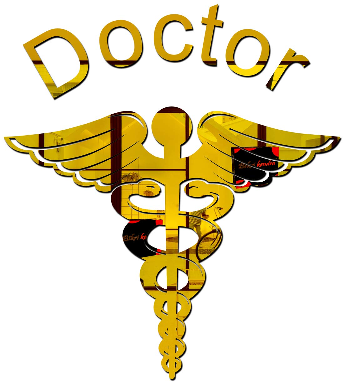 Bikri KendraDoctor Golden Sign Board - 3D Acrylic Mirror Stickers