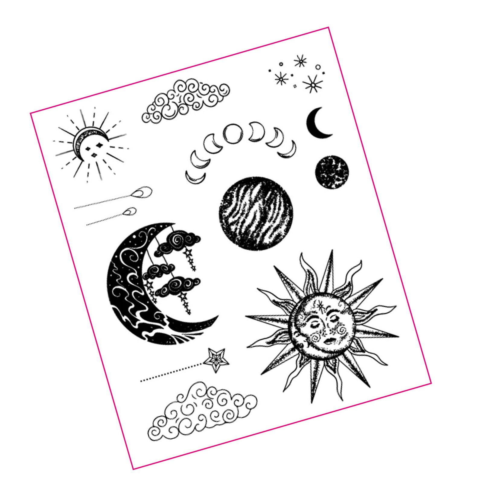 Timbri Trasparenti Fasi Lunari E Natura - Per Scrapbooking E Carte - Foto 8