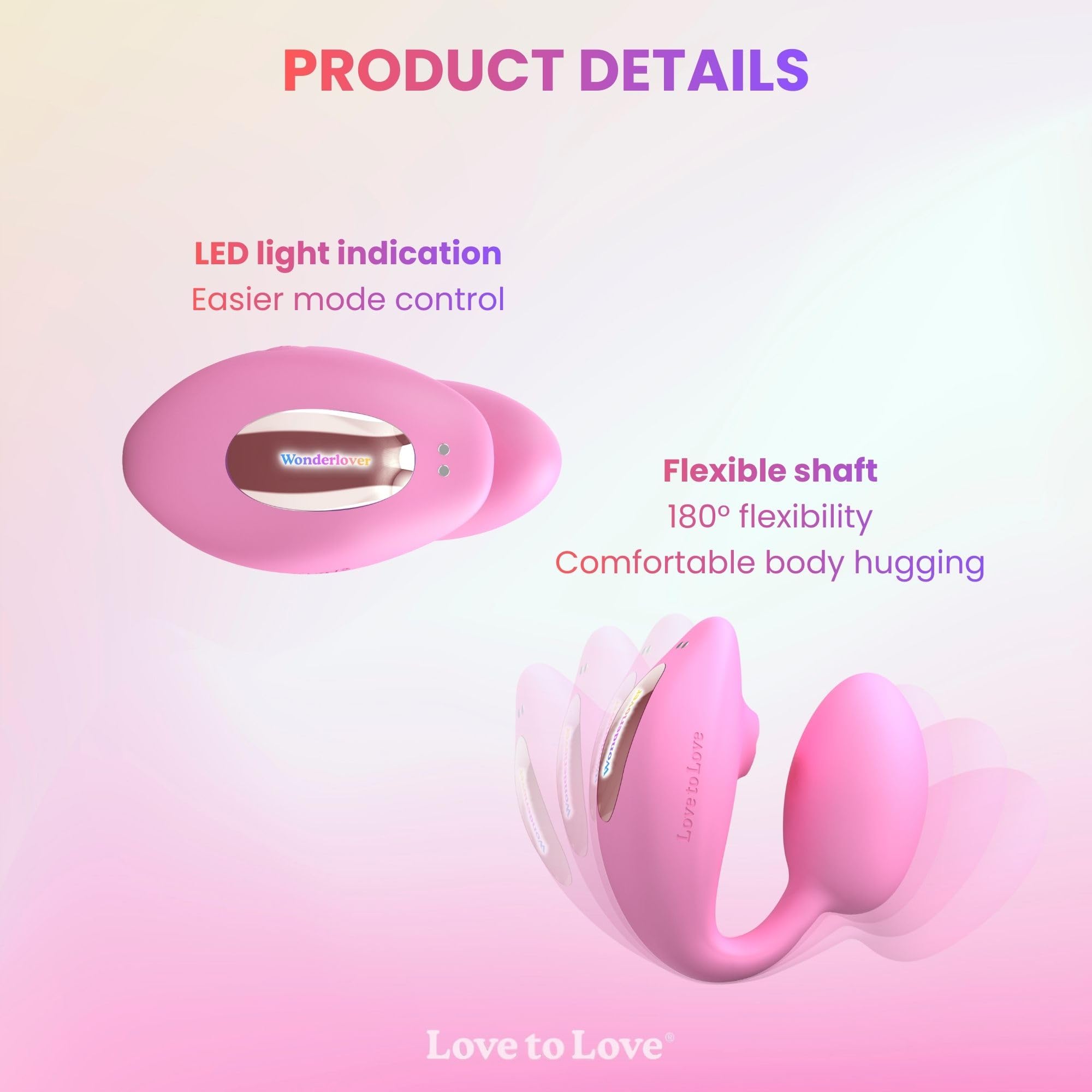 Love to Love Wonderlover – Sex toy ovetto vibrante con telecomando a distanza, doppia stimolazione clitoride & punto G, tecnologia flapping, 9 modalità, impermeabile, utilizzo a mani libere