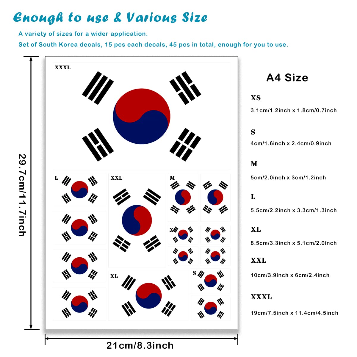 Round South Korean Flag Sticker Die Cut Decal Adhesive Vinyl