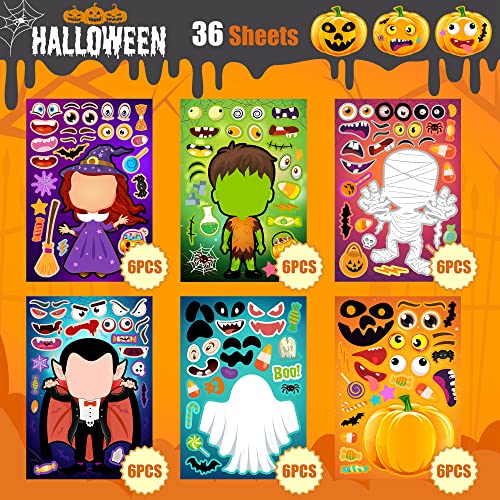 36 Sheets Halloween Stickers for Kids, Make Your Own Halloween Stickers - image 2