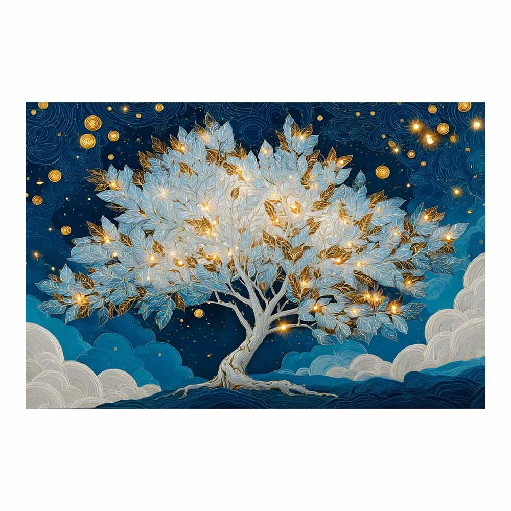 DMZPKZB Tree Of Life Large Wall Art Vibrants dual color tree Colorful Canvas Art Prints,Abstract Painting,Scenery Wall Decor,For Gallery,Bedroom,Living Room And Hotel(Multicolor)-80x120cm Unframed