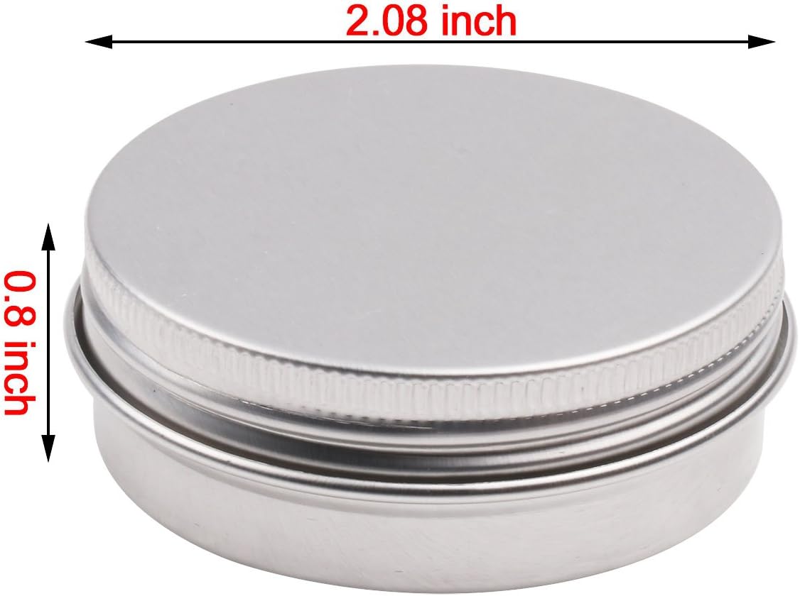 CHICTRY Small Round Flat Metal Tin Cans Leak Proof Aluminum Storage Jar Containers with Screw Top Lids for Travel Cosmetic Sample Candy Vitamins DIY Lip Balm Candles 10 Pack One Size
