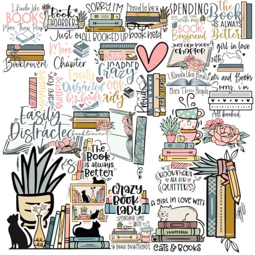 Image of Zesta Aesthetic Stickers for Laptop /Waterproof Anime Decal for Books /Vinyl Sticker for Fridge /Easy to Use Korean Car Sticker Kawaii Cute Stickers (Booklovers)