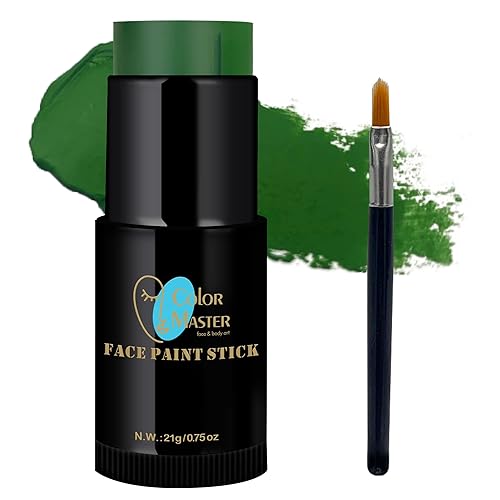 ColorMaster Green Eye Black Face Body Paint Stick (0.75 onzas) Pintura facial, pintura corporal y maquillaje en crema de base