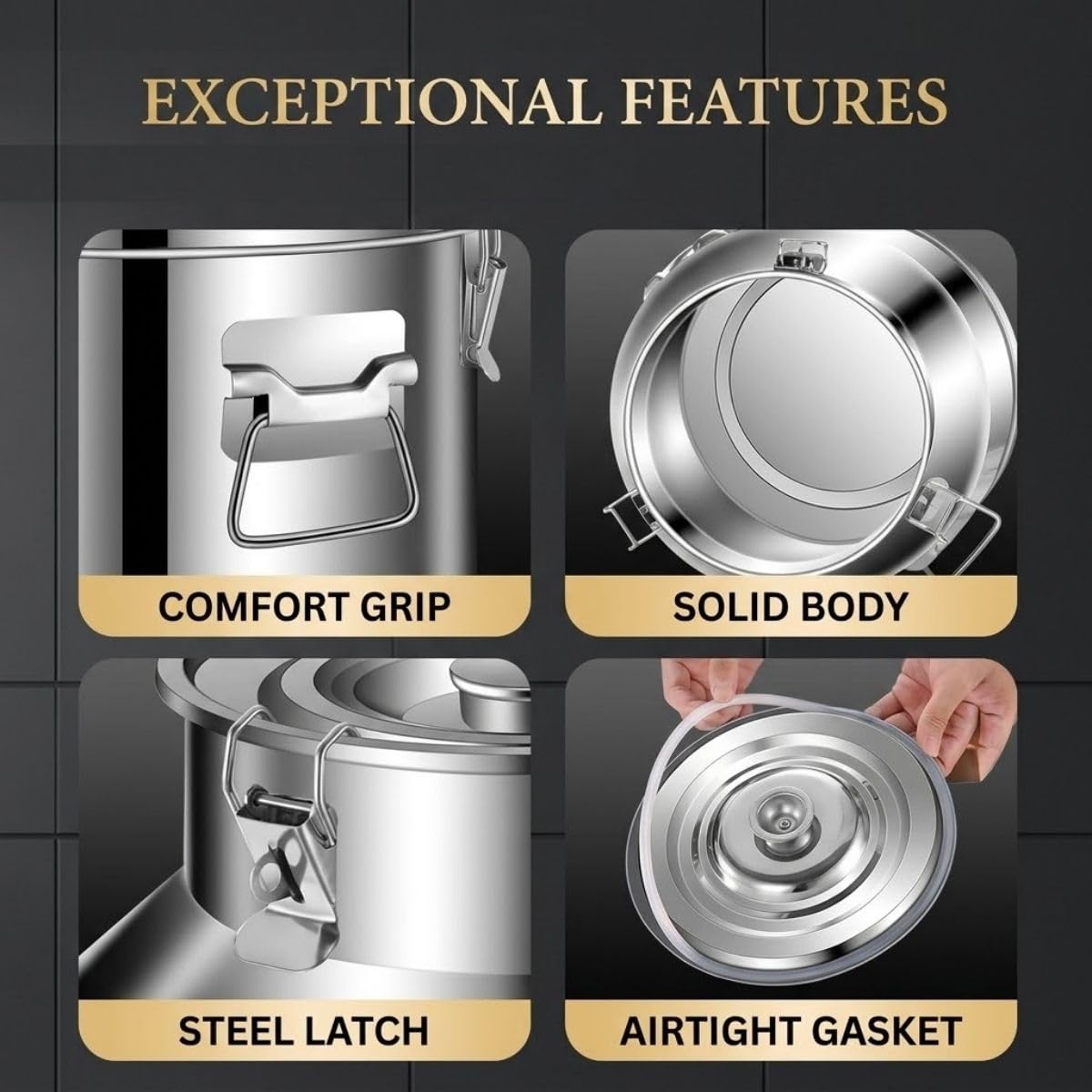 5 Litros Barril Cerveza con Grifo 201 Inox Lechera Cubo de Leche Hermético | Dispensador Bebidas Aceite Vino Agua Cocina Sellado Cubo de Leche con Grifo Barril Cerveza Hogar(No Spigot,8L)