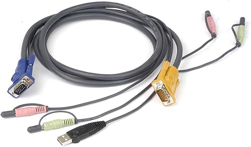 IOGEAR Micro-Lite G2L5302U - Cable KVM USB todo en uno, 6 pies