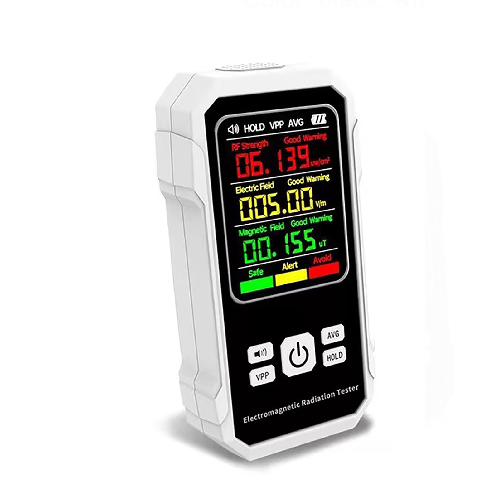 NGARY Medidor EMF, Detector EMF Digital Portátil, Lector EMF LCD Digital Portátil con Función De Bloqueo De Datos, Modo De Valor Medio/máximo, para Inspecciones EMF, Oficina, Hogar Y Exteriores