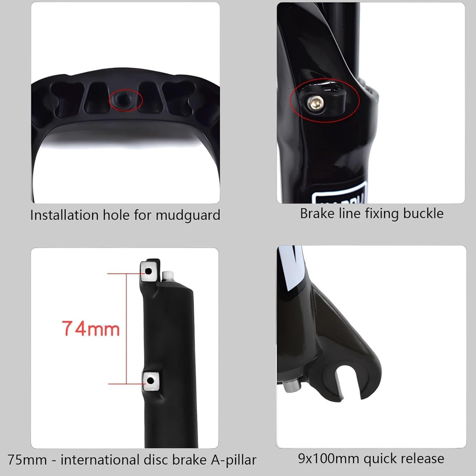 Forcella Ammortizzata ad Aria MTB 26/27.5/29 Escursione 120 mm Regolazione del Ritorno Tubo Dritto/Conico 1 1/8 QR 9 mm Blocco Manuale/remoto Forcelle per Mountain Bike