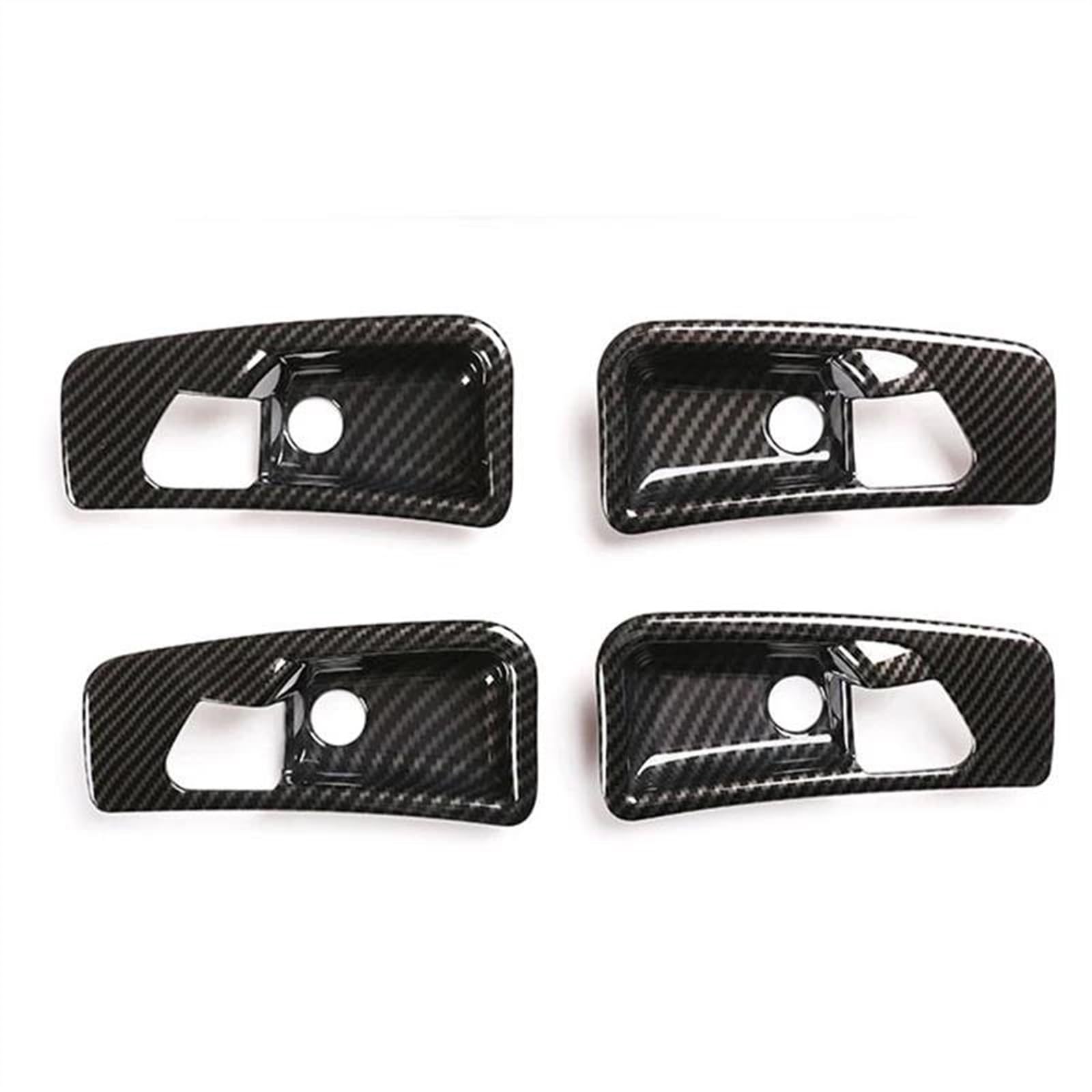 Qibbei Carbon Fiber Color Carbon Fiber Car Interior Door Handle Bowl Decoration Cover Stickers Trim For Benz G Class W463 G63 G500 2007-2010 Stickers(Carbon Fiber Color)
