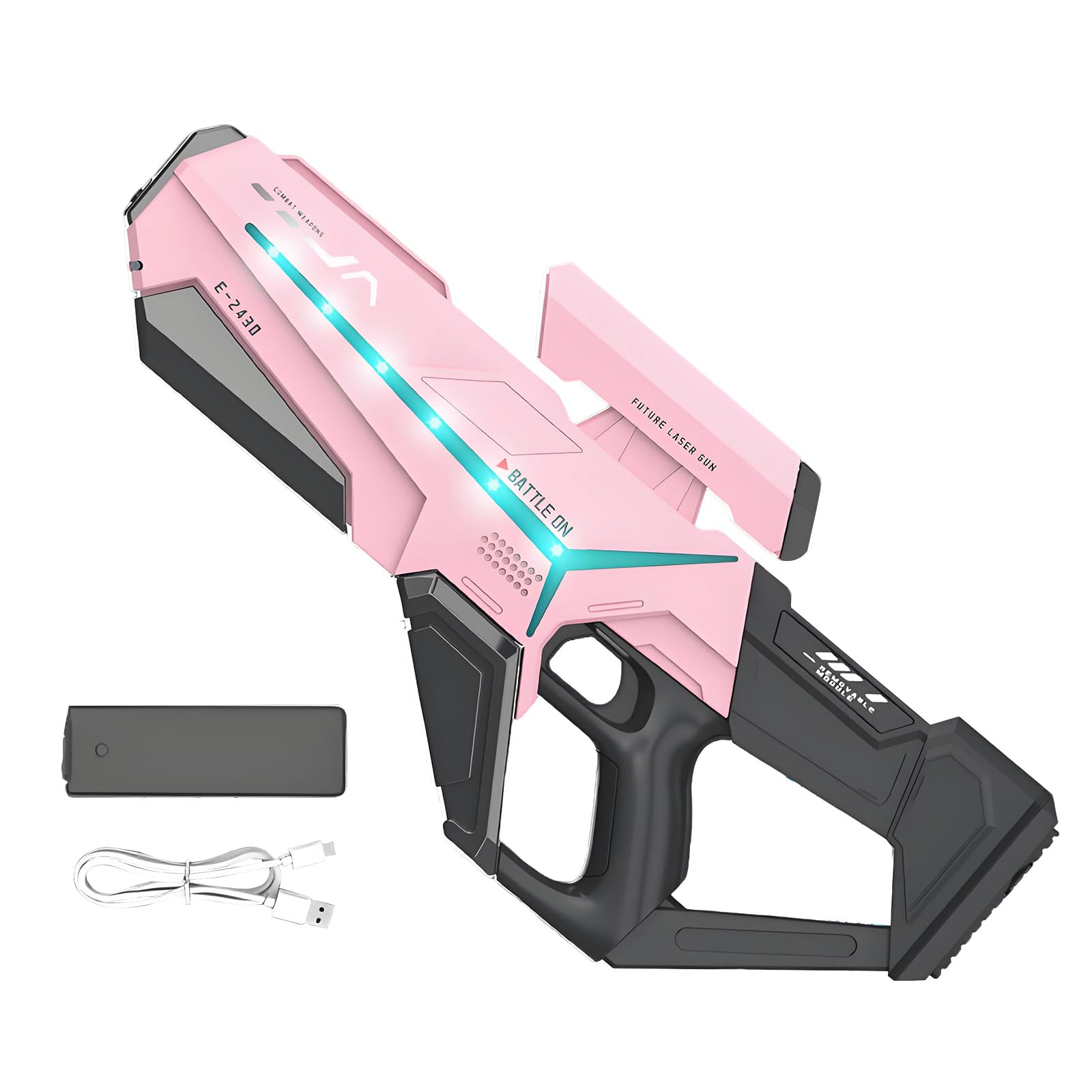Electric Water Gun,Large Capacity Tank,USB-C Charging Port Fast Fill Water,Automatic Water Gun with Water Absorption,Range up to 32-45 FT, Summer Water Toys for Pool Party Beach Outdoor (Pink-750ml)