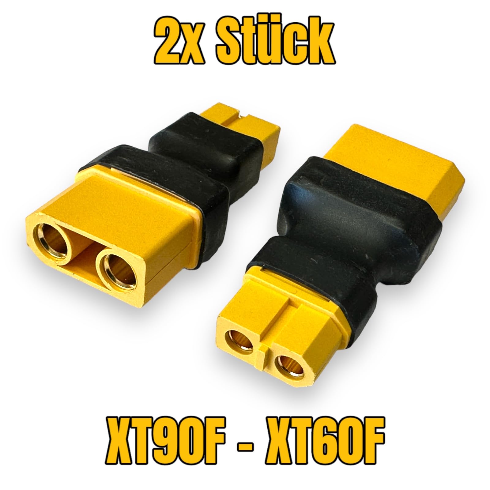 YIXISI – Adaptateur Connecteur XT90 Vers XT60 Et XT60 Vers XT90 – Lot De 2 Pour Batteries LiPo RC, Cuivre Plaqué Or