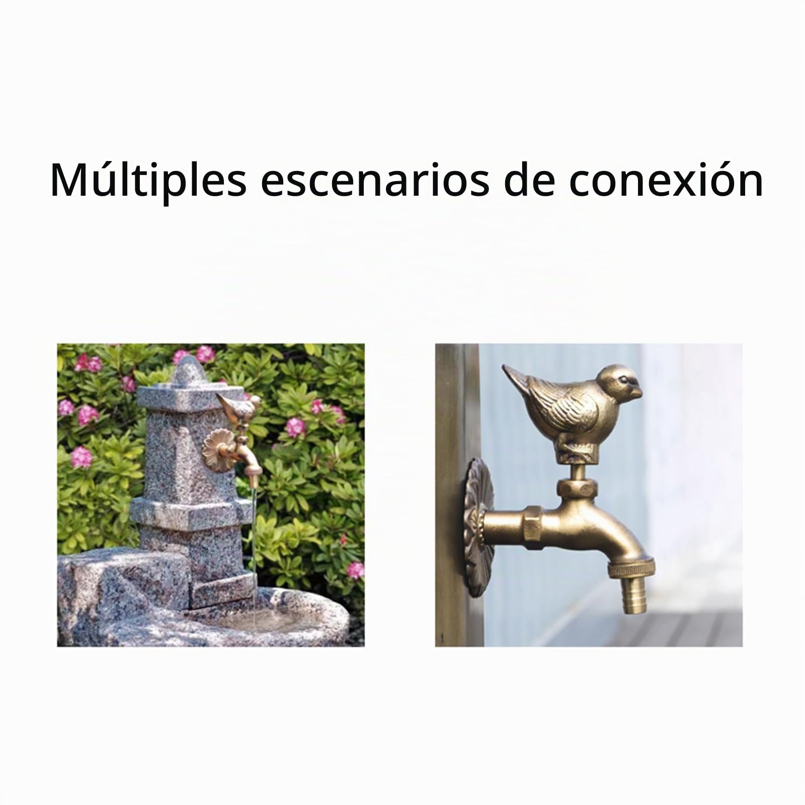 Grifo Pared Exterior G1/2 Grifos Decorativos para Jardin Forma De Pájaro Especial para Agua Fría Anticongelante Antioxidante,Antigüedad