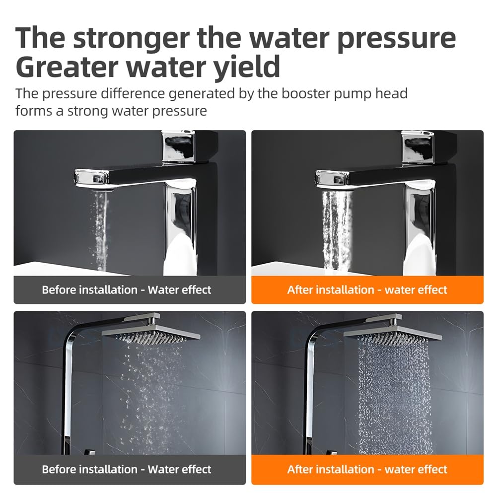 Bomba Elevadora de Presión de Agua para el Hogar Bomba de Recirculación de Agua Elevadora de Presión de Agua de Ducha Automática de 24 V Enchufe Europeo Negro