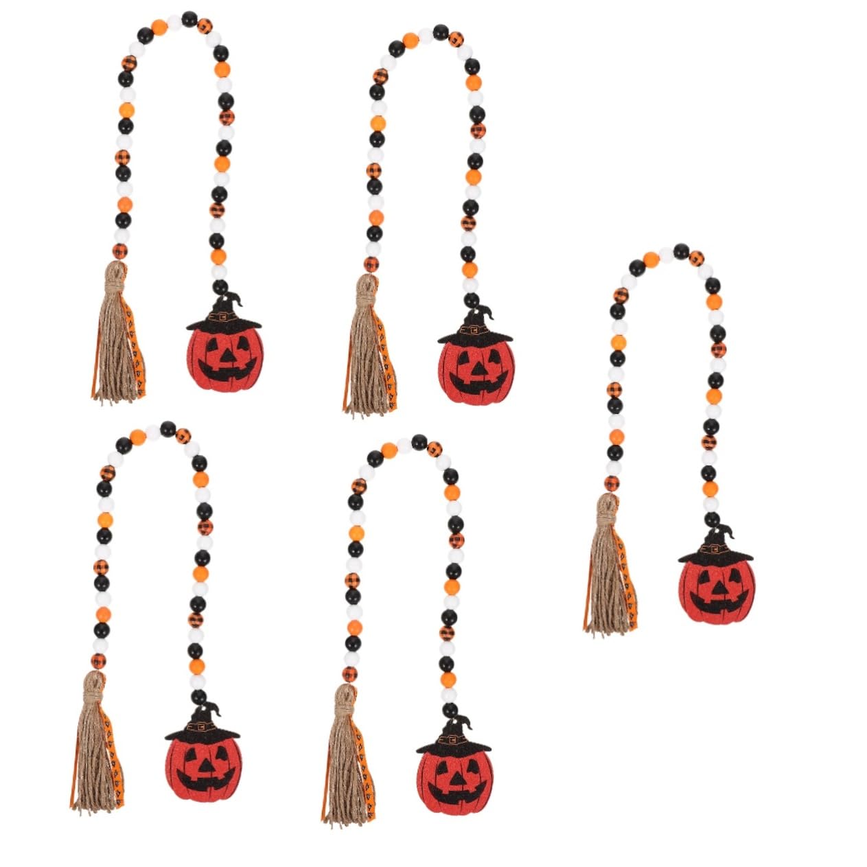 Guirlandes de perles en bois Halloween déco rouge pour lampion extérieur