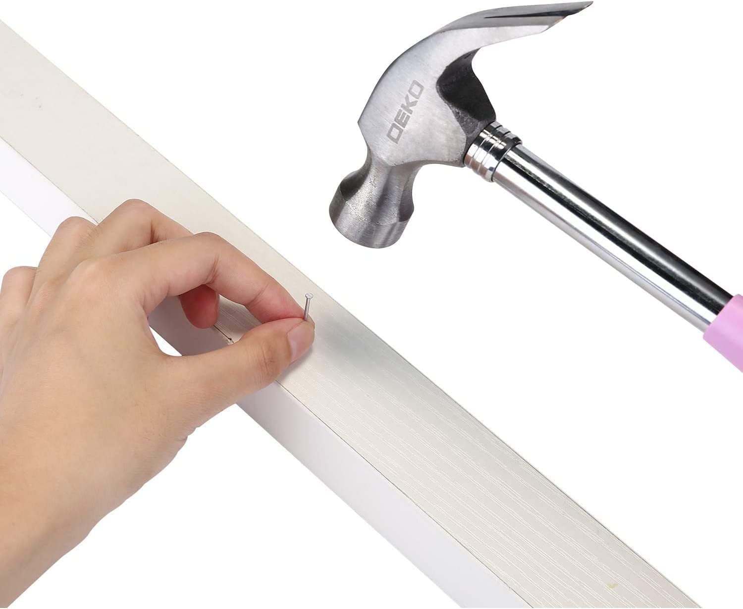 DEKO Malette Outils Rose 98 Pièces Avec Visseuse Électrique Sans Fil 3.6v, Caisse a Outil Complete de Réparation Maison, Bureau et Atelier, Quincaillerie et Kit de Bricolage