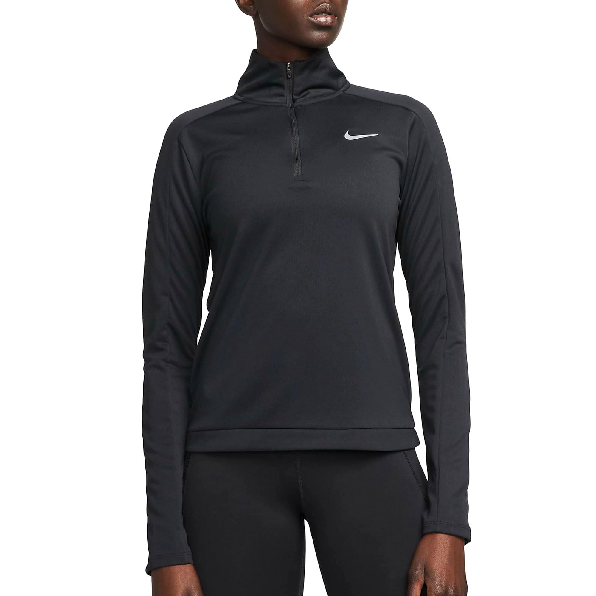 NIKE DQ6377-010 W NK DF PACER HZ Sweatshirt Women's BLACK/REFLECTIVE SILV Size L